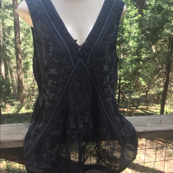 Free People gray on gray light weight tank top tunic ,HPx5 - Picture 8 of 11